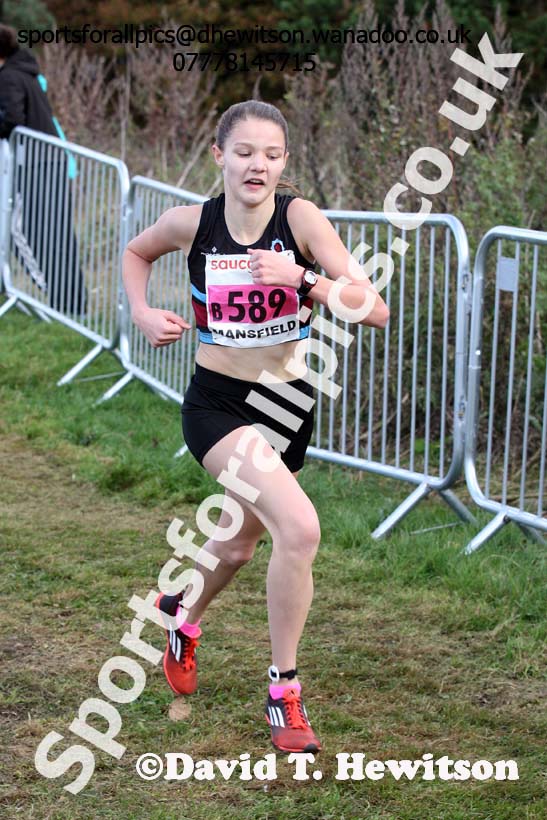 Girls under-13s, 2016 National Cross Country Relays, Berry Hill Park, Mansfield. Photo: David T. Hewitson/Sports for All Pics